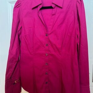 Express Magenta Fuchsia Button-Down Shirt